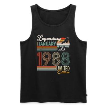 January 1988. Birthday present January 1988. - Men's Premium Organic Tank Top - black - Front - Michal (187cm)