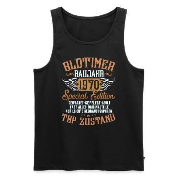 1970 Geburtsjahr Geburtstag Oldtimer Baujahr - Männer Premium Bio Tank Top - Schwarz - Vorne - Michal (187cm)