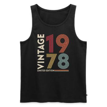 1978 Birthday Present - Men's Premium Organic Tank Top - black - Front - Michal (187cm)