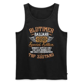 1990 Geburtstag Oldtimer 1990 - Männer Premium Bio Tank Top - Schwarz - Vorne - AI Model Male 178 light (178cm)