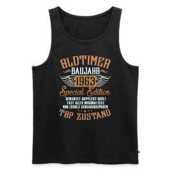 Oldtimer Baujahr Jahrgang 1963 - Männer Premium Bio Tank Top - Schwarz - Vorne - AI Model Male 178 light (178cm)