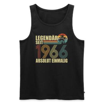 Legendary since 1966 - Men's Premium Organic Tank Top - black - Front - AI Model Male 178 light (178cm)