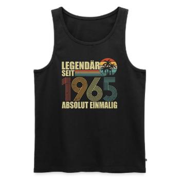 1965 | Vintage Légendaire depuis 1965 anniversaire - Débardeur bio Premium Homme - noir - Devant - AI Model Male 178 light (178cm)
