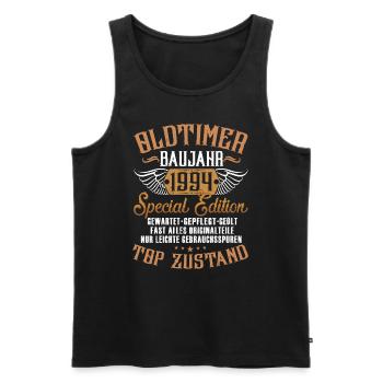29. GEBURTSTAG OLDTIMER 1994 - Männer Premium Bio Tank Top - Schwarz - Vorne - AI Model Male 178 light (178cm)
