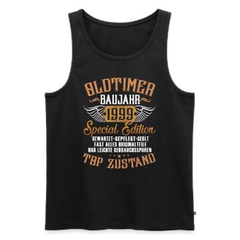 Lustiger Oldtimer 1999 Geburtstag Spruch - Männer Premium Bio Tank Top - Schwarz - Vorne - Michal (187cm)