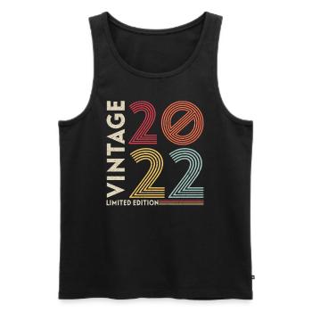 Vintage Légendaire depuis 2022 Anniversaire - Débardeur bio Premium Homme - noir - Devant - AI Model Male 178 light (178cm)