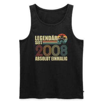 14ter Geburtstag Legendär Seit 2008 Geschenk - Männer Premium Bio Tank Top - Schwarz - Vorne - AI Model Male 178 light (178cm)