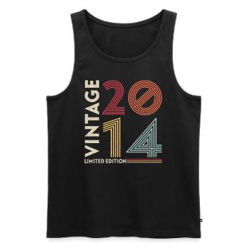 Born in 2014 Vintage 2014 Gift Birthday - Men's Premium Organic Tank Top - black - Front - AI Model Male 178 light (178cm)