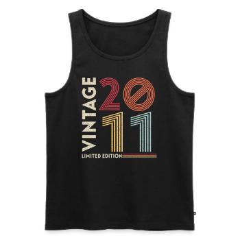 Geburtstag Limited Edition 2011 - Männer Premium Bio Tank Top - Schwarz - Vorne - Michal (187cm)