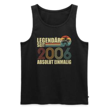 LEGENDÄR SEIT 2006 LEGENDE 15. GEBURTSTAG GESCHENK - Männer Premium Bio Tank Top - Schwarz - Vorne - Michal (187cm)