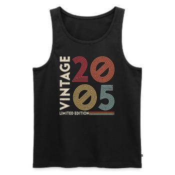 Vintage 2005 - Men's Premium Organic Tank Top - black - Front - Michal (187cm)