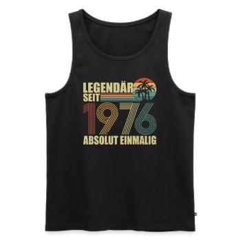 Legendär seit 1976 - Männer Premium Bio Tank Top - Schwarz - Vorne - AI Model Male 178 light (178cm)