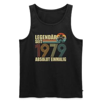 Legendär seit 1979 - Männer Premium Bio Tank Top - Schwarz - Vorne - Michal (187cm)