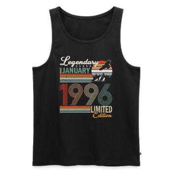 January 1996. Birthday present January 1996. - Men's Premium Organic Tank Top - black - Front - Michal (187cm)