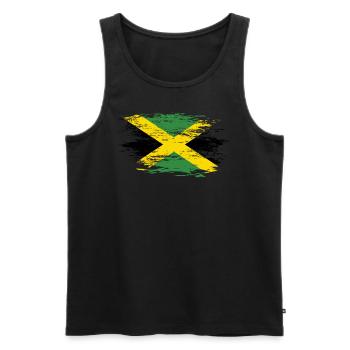 Drapeau de la Jamaïque utilisé - Débardeur bio Premium Homme - noir - Devant - Michal (187cm)