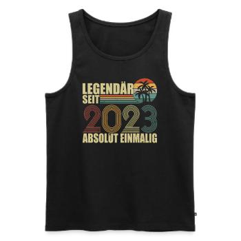 2023 - Männer Premium Bio Tank Top - Schwarz - Vorne - Michal (187cm)