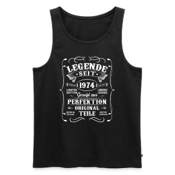 Legende seit 1974 - Männer Premium Bio Tank Top - Schwarz - Vorne - Michal (187cm)