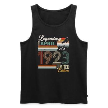 VINTAGE APRIL 1923 LIMITED EDITION - Men's Premium Organic Tank Top - black - Front - Michal (187cm)