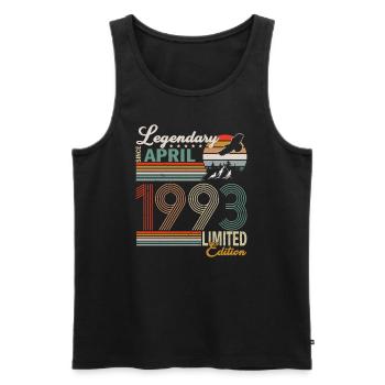 April 1993. Birthday April 1993. Gift 1993. - Men's Premium Organic Tank Top - black - Front - Michal (187cm)