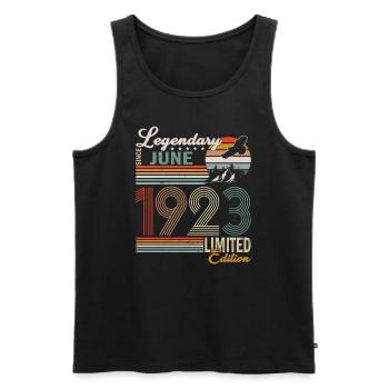Birthday: June 1923 Limited Edition Vintage - Men's Premium Organic Tank Top - black - Front - Michal (187cm)