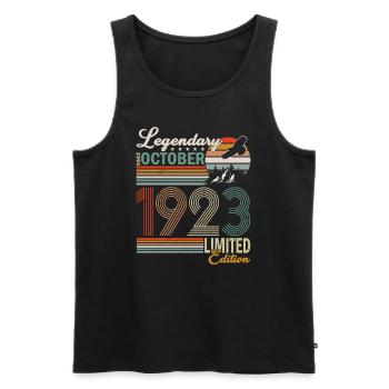 Birthday: October 1923 Limited Edition Vintage - Men's Premium Organic Tank Top - black - Front - Michal (187cm)