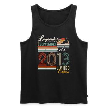 Septembre 2013 anniversaire 2013 Septembre - Men's Premium Organic Tank Top - black - Front - AI Model Male 178 light (178cm)