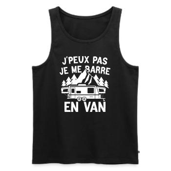 j'peux pas je me barre en van cadeau anniversaire - Débardeur bio Premium Homme - noir - Devant - Michal (187cm)