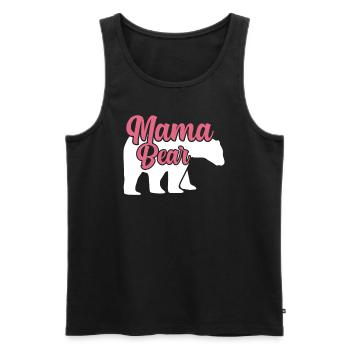 Mama Bär Baer Mama T-Shirt - Männer Premium Bio Tank Top - Schwarz - Vorne - AI Model Male 178 light (178cm)