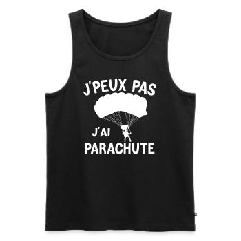 JE PEUX PAS J'AI PARACHUTE - Débardeur bio Premium Homme - noir - Devant - Michal (187cm)