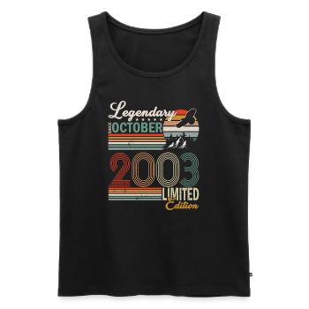 Legends are born in October 2003 birthday - Men's Premium Organic Tank Top - black - Front - Michal (187cm)