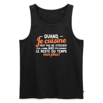 Jamais faire confiance à un chef trop maigre - Débardeur bio Premium Homme - noir - Devant - AI Model Male 178 light (178cm)