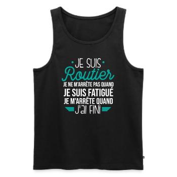 Je Suis Routier - Débardeur bio Premium Homme - noir - Devant - Michal (187cm)