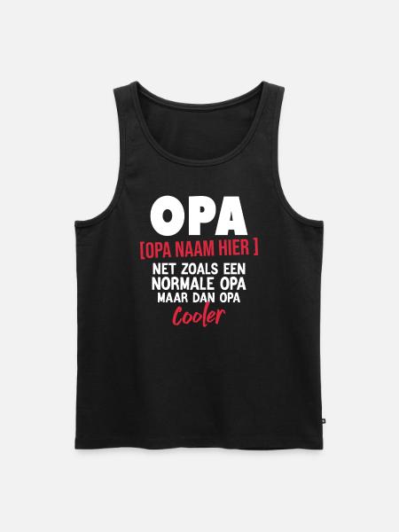 Persoonlijk Cadeau Voor Opa - Mannen Premium Bio Tanktop - zwart