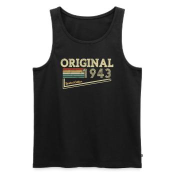 80th Birthday Woman Man Vintage 1943 80 Years - Men's Premium Organic Tank Top - black - Front - Michal (187cm)