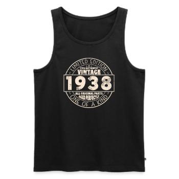 85th Birthday Woman Man Vintage 1938 85 Years - Men's Premium Organic Tank Top - black - Front - Michal (187cm)