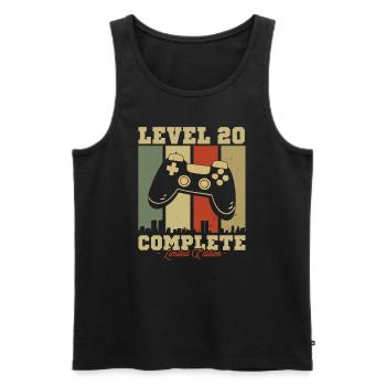 Geschenk Anniv. Jahrgang Niv. 20 Aufl. Limitiert - Männer Premium Bio Tank Top - Schwarz - Vorne - Michal (187cm)