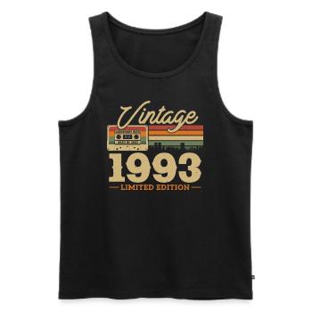 Vintage Birthday Gift 1993 Limited Edition - Men's Premium Organic Tank Top - black - Front - Michal (187cm)