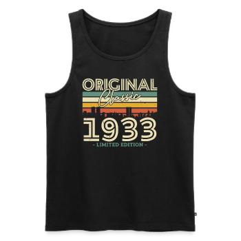Cadeau d'anniversaire vintage 1933 édition limitée - Débardeur bio Premium Homme - noir - Devant - Michal (187cm)