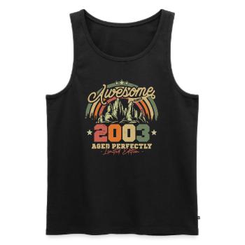 Vintage and retro birthday gift 2003 - Men's Premium Organic Tank Top - black - Front - Michal (187cm)