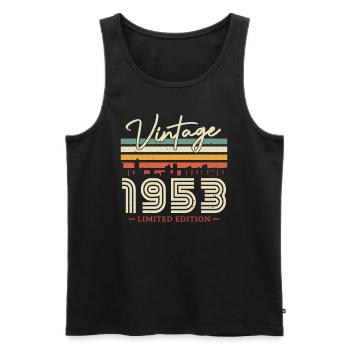 Vintage and retro birthday gift 1953 - Men's Premium Organic Tank Top - black - Front - Michal (187cm)