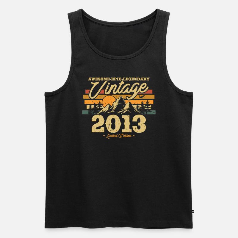 2013 Retro Jubiläum Geschenk - Männer Premium Bio Tank Top - Schwarz