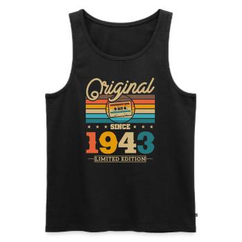Original seit 1943 Limited Edition - Männer Premium Bio Tank Top - Schwarz - Vorne - Michal (187cm)