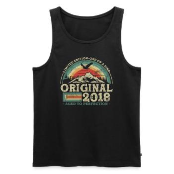 Original seit 2018 Limited Edition 2023 - Männer Premium Bio Tank Top - Schwarz - Vorne - Michal (187cm)