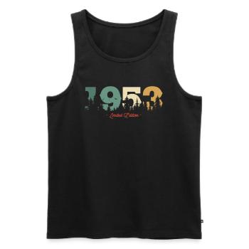 1953 limitierte Auflage - Männer Premium Bio Tank Top - Schwarz - Vorne - AI Model Male 178 light (178cm)