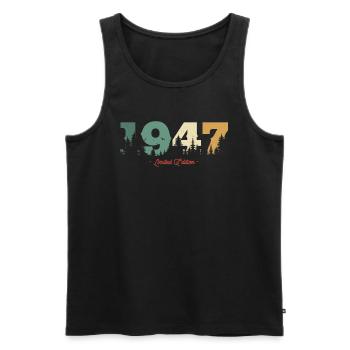 Geburtstagsgeschenk Vintage Wald 1947 - Männer Premium Bio Tank Top - Schwarz - Vorne - AI Model Male 178 light (178cm)