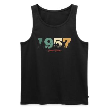 Vintage Geburtstagsgeschenk Wald 1957 - Männer Premium Bio Tank Top - Schwarz - Vorne - AI Model Male 178 light (178cm)