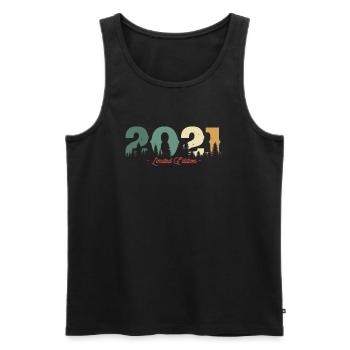 Vintage Geburtstagsgeschenk Wald 2021 - Männer Premium Bio Tank Top - Schwarz - Vorne - AI Model Male 178 light (178cm)