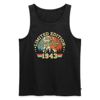 Vintage Birthday Present July 1943 - Men's Premium Organic Tank Top - black - Front - Michal (187cm)