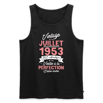 Cadeau anniversaire juillet 1953 - 70 ans en 2023 - Débardeur bio Premium Homme - noir - Devant - Michal (187cm)