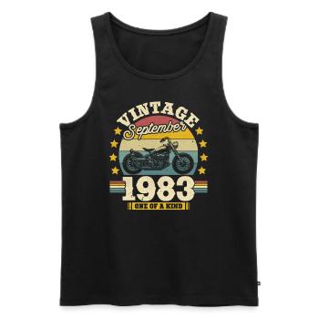 Gift Birthday September 1983 40 years - Men's Premium Organic Tank Top - black - Front - Michal (187cm)